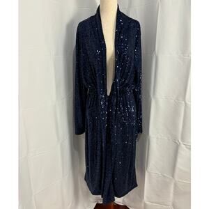 NWT Steve Madden Blue Sequin Showstopper Duster - Size S